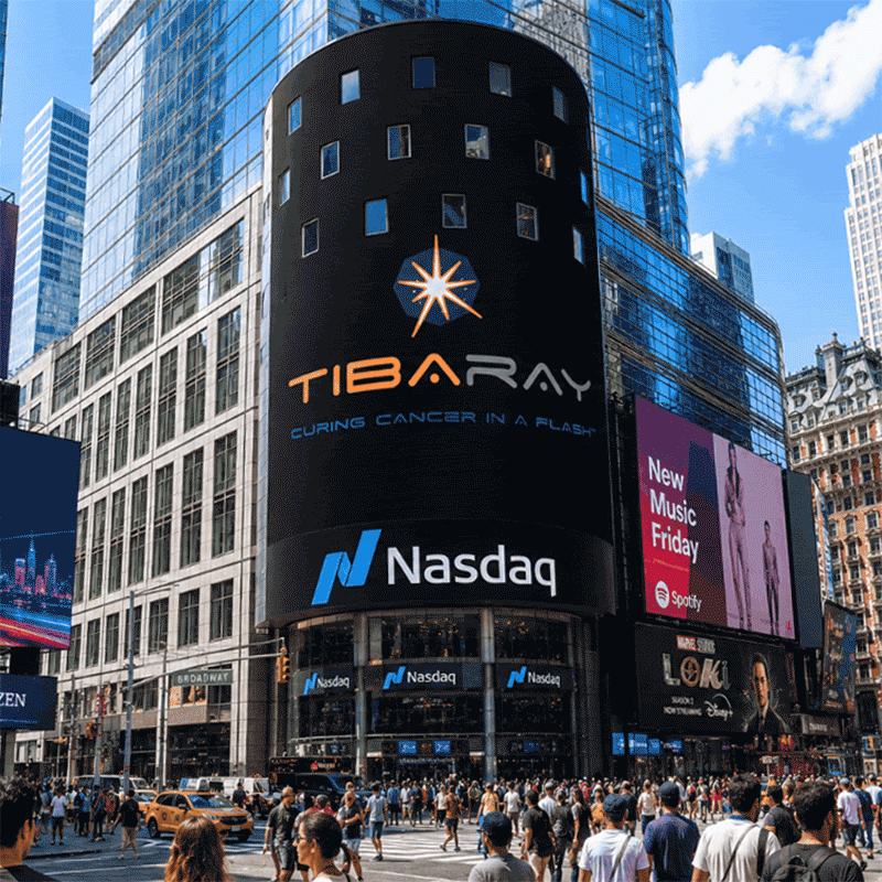 TibaRay Featured on Nasdaq Tower in Times Square